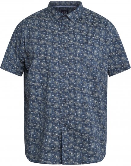 North Latitude 61112 Stretch Košeľa s Celoplošnou Potlačou Tmavomodrá - Košele - Košele 2XL-10XL