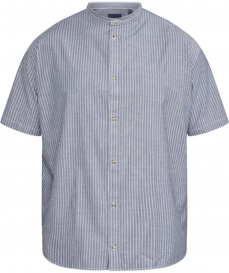 North Latitude 61164 Pruhovaná Košeľa so Stojačikom Sivá - Košele - Košele 2XL-10XL