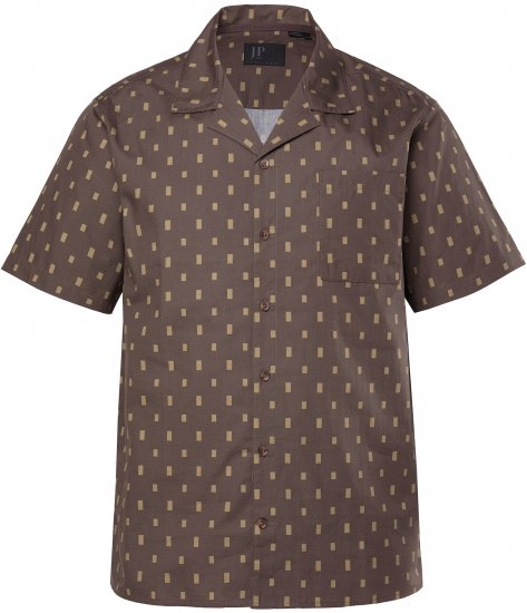 JP1880 Boxy Cuba Short Sleeve Shirt Brown - Košele - Košele 2XL-10XL