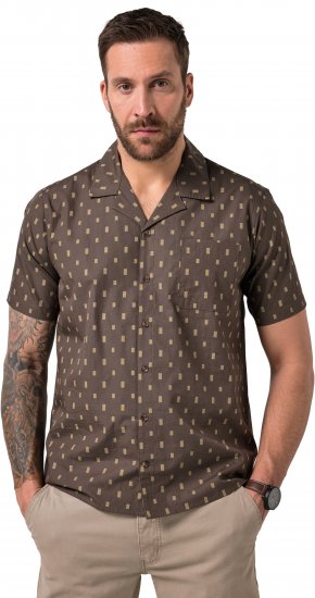 JP1880 Boxy Cuba Short Sleeve Shirt Brown - Košele - Košele 2XL-10XL