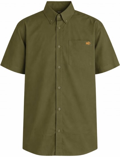 Motley Denim Zagreb Košeľa s krátkym rukávom Tmavé khaki - Košele - Košele 2XL-10XL