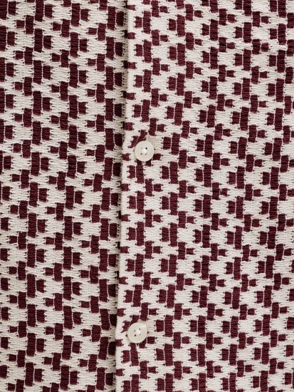 Jack & Jones Montauk Crochet Short Sleeve Shirt Dark Red - Košele s krátkym rukávom - Pánske košele s krátkym rukávom