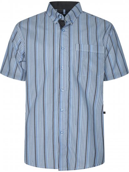 Kam Jeans 6374 Striped Short Sleeve Shirt Blue - Košele - Košele 2XL-10XL