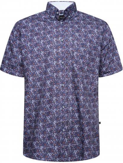 Kam Jeans P044 Premium Floral Printed Moonlight - Košele s krátkym rukávom - Pánske košele s krátkym rukávom