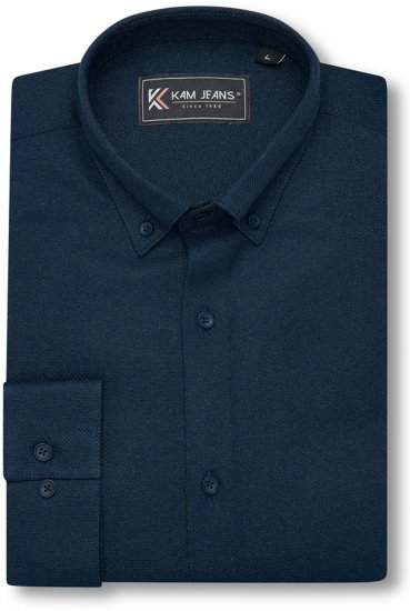 Kam Jeans 6357 Dobby Weave Shirt Navy - Košele - Košele 2XL-10XL
