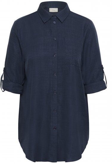 Kaffe Curve Ellie Shirt Tunic Moon Indigo Blue - Tuniky - 