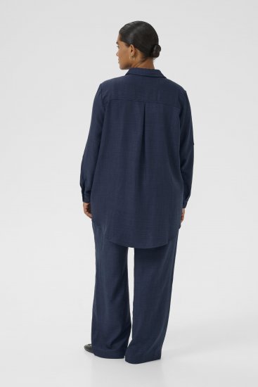 Kaffe Curve Ellie Shirt Tunic Moon Indigo Blue - Tuniky - 