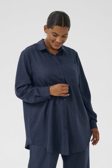 Kaffe Curve Ellie Shirt Tunic Moon Indigo Blue - Tuniky - 