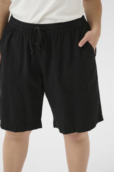 Kaffe Curve Nana Liah Šortky Čierna - Džíny & Nohavice vo Veľkých Veľkostiach – Plus Size - 