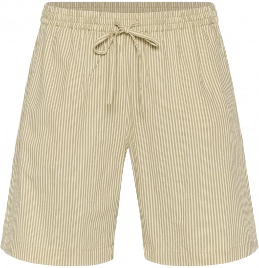 Kaffe Curve Nana Pruhované šortky Chincilla/Biela pruhovaná - Džíny & Nohavice vo Veľkých Veľkostiach – Plus Size - 