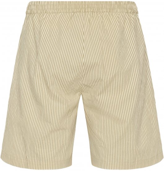 Kaffe Curve Nana Pruhované šortky Chincilla/Biela pruhovaná - Džíny & Nohavice vo Veľkých Veľkostiach – Plus Size - 