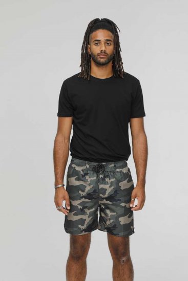 D555 Kody Camo Printed Swimshorts Khaki - Plavecké šortky - Pánske Plavky Nadmerné Veľkosti 