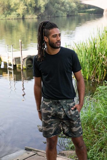 D555 Kody Camo Printed Swimshorts Khaki - Plavecké šortky - Pánske Plavky Nadmerné Veľkosti 