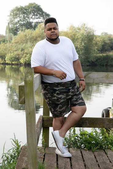 D555 Kody Camo Printed Swimshorts Khaki - Plavecké šortky - Pánske Plavky Nadmerné Veľkosti 