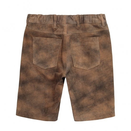 JP1880 Shorts Leather Traditional Cowhide Brown - Šortky - Šortky W40-W60