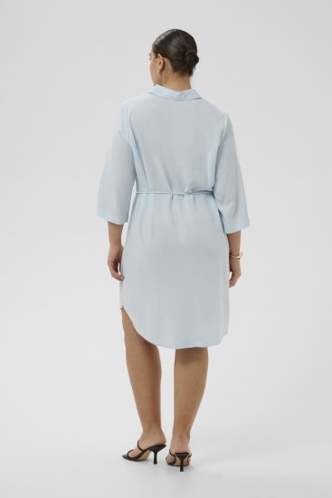 Kaffe Curve Mille Short Shirt Dress Nantucket Breeze Blue - Mini šaty - 