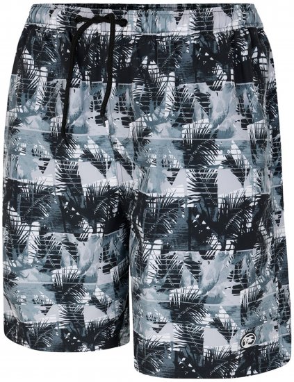 Espionage SW104 Mono Print Cargo Swimshorts Black - Plavecké šortky - Pánske Plavky Nadmerné Veľkosti 