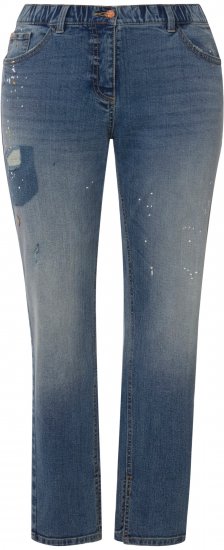 Ulla Popken Distressed Stretch Fit Boyfriend Jeans Blue Denim - Džíny & Nohavice vo Veľkých Veľkostiach – Plus Size - 
