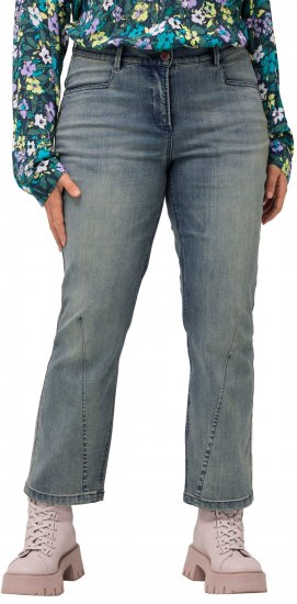 Ulla Popken Splatter Painted Jeans Washed Blue Denim - Džíny & Nohavice vo Veľkých Veľkostiach – Plus Size - 