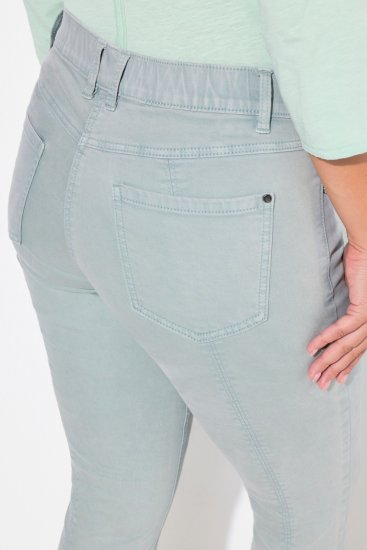 Ulla Popken Slim Leg Light Wash Jeans Light Moss Light Moss Green - Džínsy - Dámske džínsy veľkých veľkostí