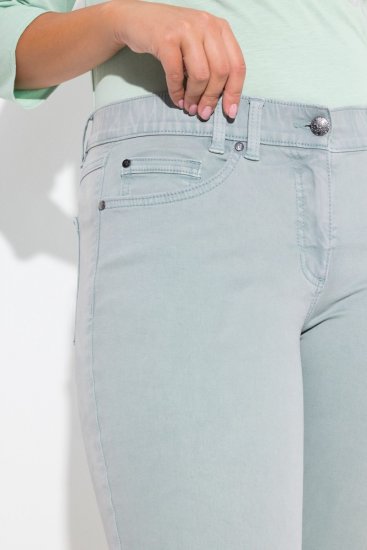 Ulla Popken Slim Leg Light Wash Jeans Light Moss Light Moss Green - Džínsy - Dámske džínsy veľkých veľkostí