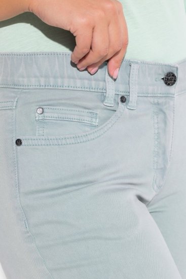 Ulla Popken Slim Leg Light Wash Jeans Light Moss Light Moss Green - Džínsy - Dámske džínsy veľkých veľkostí