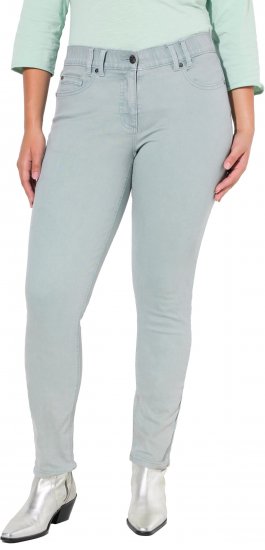 Ulla Popken Slim Leg Light Wash Jeans Light Moss Light Moss Green - Džíny & Nohavice vo Veľkých Veľkostiach – Plus Size - 