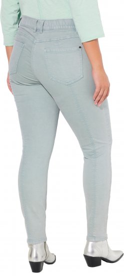Ulla Popken Slim Leg Light Wash Jeans Light Moss Light Moss Green - Džíny & Nohavice vo Veľkých Veľkostiach – Plus Size - 