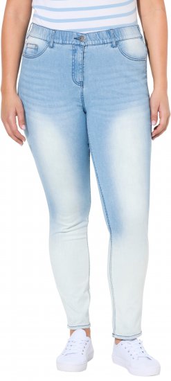 Ulla Popken Pre-Washed Elastic Waist Jeans Light Light Blue Denim - Ulla Popken - 