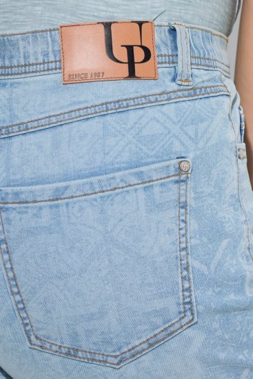 Ulla Popken Tile Laser Print Stretch Fit Jeans Light Light Blue Denim - Džínsy - Dámske džínsy veľkých veľkostí