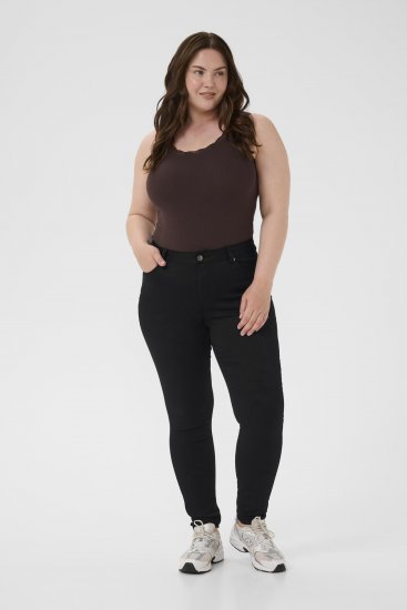 Kaffe Curve Lena Slim Jeans Black Deep - Džínsy - 