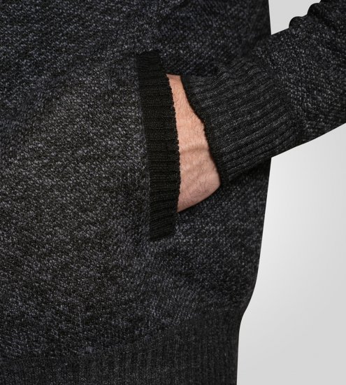 D555 Dereham 2 Knitted Sweater with Zipper Charcoal Marl - Mikiny & mikiny bez kapucne - Mikiny & Mikiny s Kapucňou 2XL-12XL