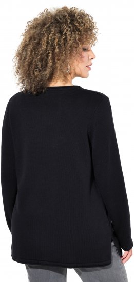 Ulla Popken Sequined Star Rolled Edge Sweater Black - Mikiny & mikiny bez kapucne - 