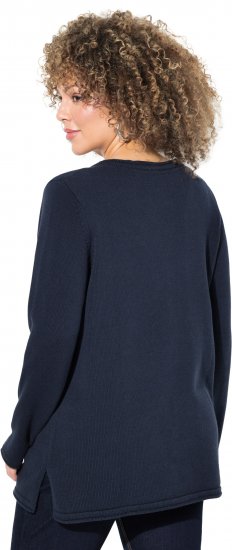 Ulla Popken Sequined Star Rolled Edge Sweater Navy - Mikiny & mikiny bez kapucne - 