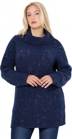 Ulla Popken Space Yarn Oversized Turtleneck Sweater Blue - Mikiny & mikiny bez kapucne - 