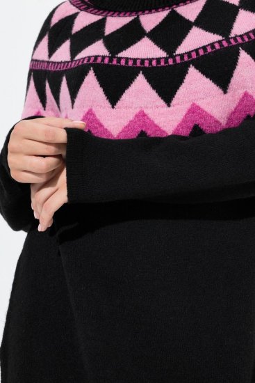 Ulla Popken Neon Alpine Pattern Long Sleeve Turtleneck Sweater Light Pink - Mikiny & mikiny bez kapucne - Pohodlné mikiny, hoodie a pletené svetre