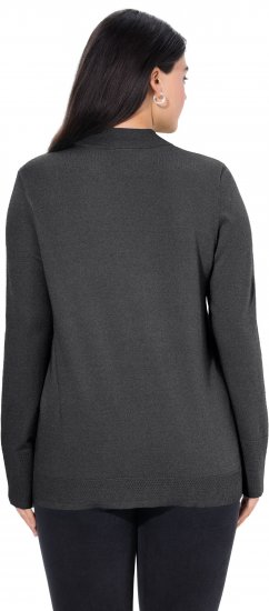 Ulla Popken Long Sleeves Mock Turtleneck Sweater Charcoal Grey Melange - Mikiny & mikiny bez kapucne - 