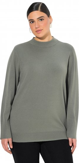 Ulla Popken Long Sleeves Mock Turtleneck Sweater Grey - Mikiny & mikiny bez kapucne - 
