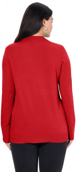 Ulla Popken Long Sleeves Mock Turtleneck Sweater Salsa Red - Mikiny & mikiny bez kapucne - 
