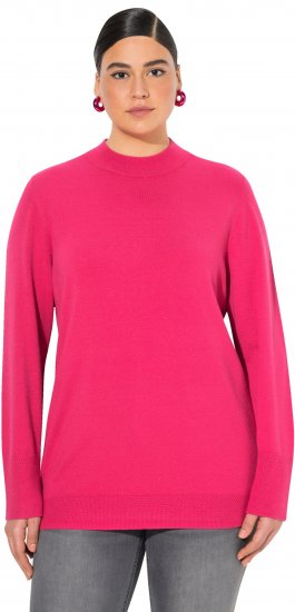 Ulla Popken Long Sleeves Mock Turtleneck Sweater Red Pink - Mikiny & mikiny bez kapucne - 
