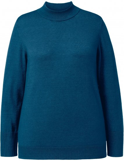 Ulla Popken Long Sleeves Mock Turtleneck Sweater Emerald Green - Mikiny & mikiny bez kapucne - 