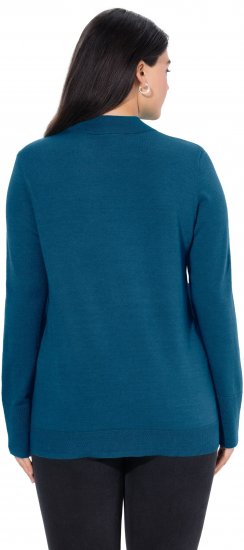 Ulla Popken Long Sleeves Mock Turtleneck Sweater Emerald Green - Mikiny & mikiny bez kapucne - 