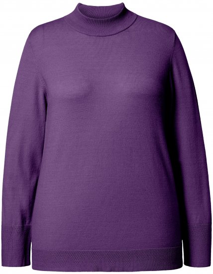 Ulla Popken Long Sleeves Mock Turtleneck Sweater Deep Violet - Mikiny & mikiny bez kapucne - 