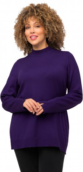 Ulla Popken Long Sleeves Mock Turtleneck Sweater Deep Violet - Mikiny & mikiny bez kapucne - 