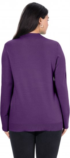 Ulla Popken Long Sleeves Mock Turtleneck Sweater Deep Violet - Mikiny & mikiny bez kapucne - 