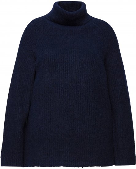 Ulla Popken Ribbed Knit Turtleneck Sweater Navy - Mikiny & mikiny bez kapucne - 
