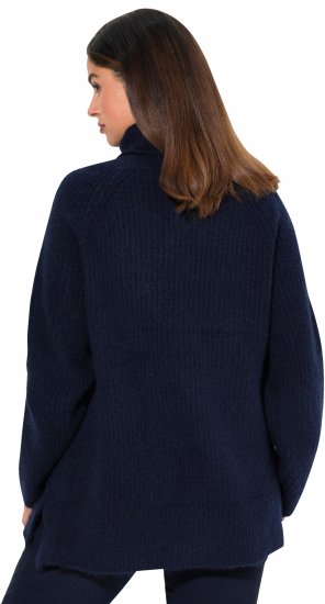 Ulla Popken Ribbed Knit Turtleneck Sweater Navy - Mikiny & mikiny bez kapucne - 