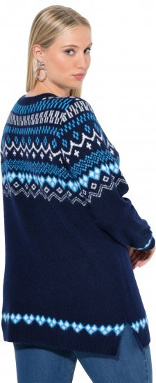 Ulla Popken Norwegian Style Pastel Tone Long Sleeve Sweater Ink Blue - Mikiny & mikiny bez kapucne - 