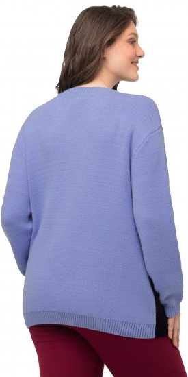 Ulla Popken Long Sleeve Knit Mountain Range Sweater Bright Purple - Mikiny & mikiny bez kapucne - 