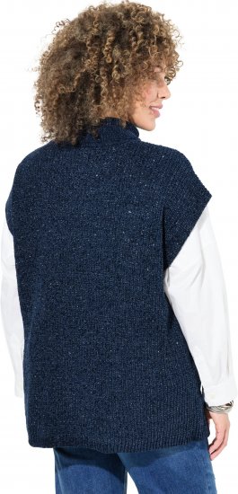 Ulla Popken Cap Sleeve Turtleneck Sweater Blue - Mikiny & mikiny bez kapucne - 